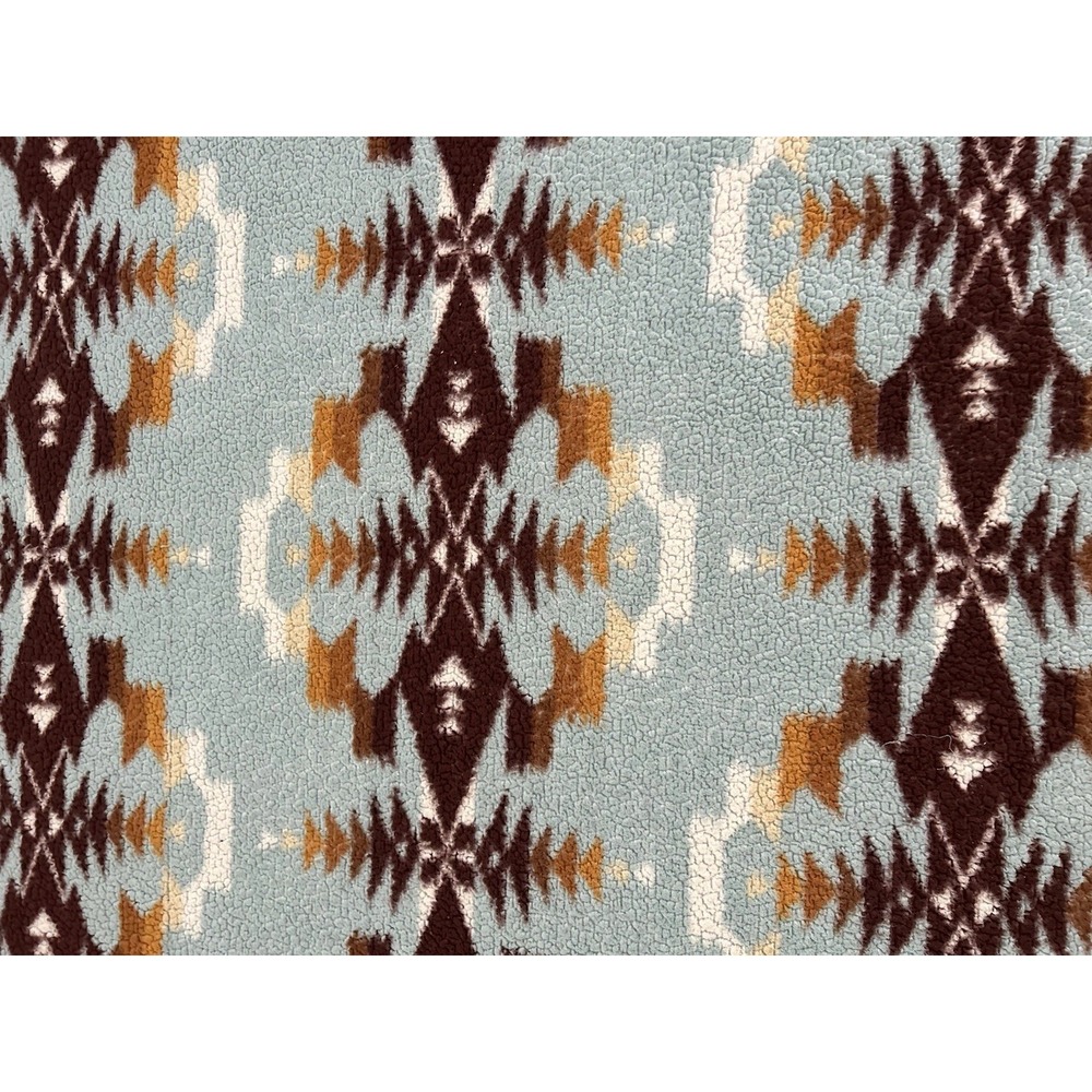 Pendleton Sherpa Fleece Blanket Aztec Legend Lake Aqua Blue Sky Southwest - Picture 6 of 13